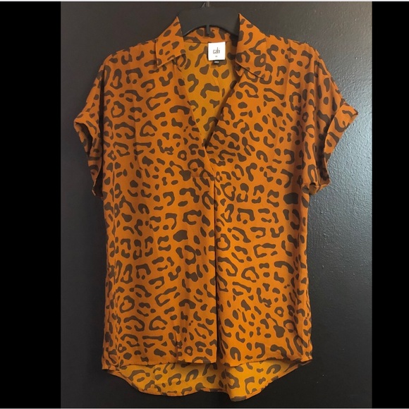 CAbi Tops - CAbi Rust and Black Ombré Leopard Cap Sleeve Top